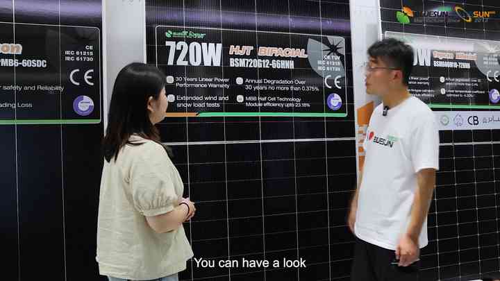 Bluesun 720w Bifacial Half Cut Mono Solar Panel for Factory Use
