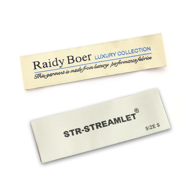 Низкая минимальная площадь складные бирки пользовательское имя логотип переработанный тканый Дамаск этикетки для рубашки