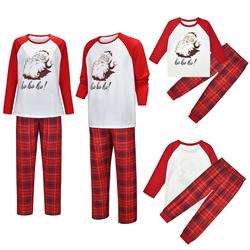 New autumn and winter kids Christmas plaid family suit Santa Claus print parent-child pajamas