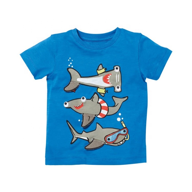 Hot Selling Wholesale Summer Children Boy Clothing Cotton T Short Sleeve Various Cartoon T-shirt 3-8 Year Old Baby Boys Wear
