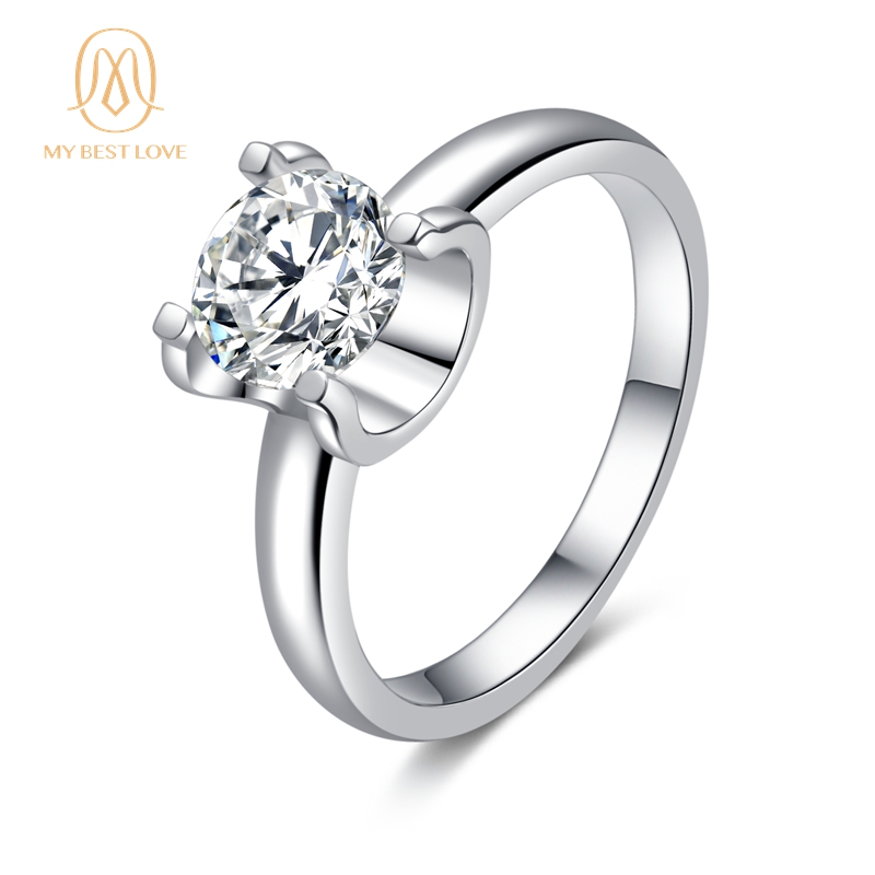 Pure Platinum Diamond Finger Ring Engagement Wedding Band Moissanite Ring 18K Gold Jewelry