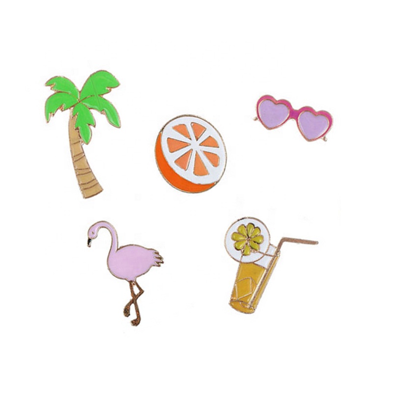 GRAPHICS /& MORE Flamingo Palm Trees Tropical Vacation Round Tie Bar Clip Clasp Tack Gold Color Plated