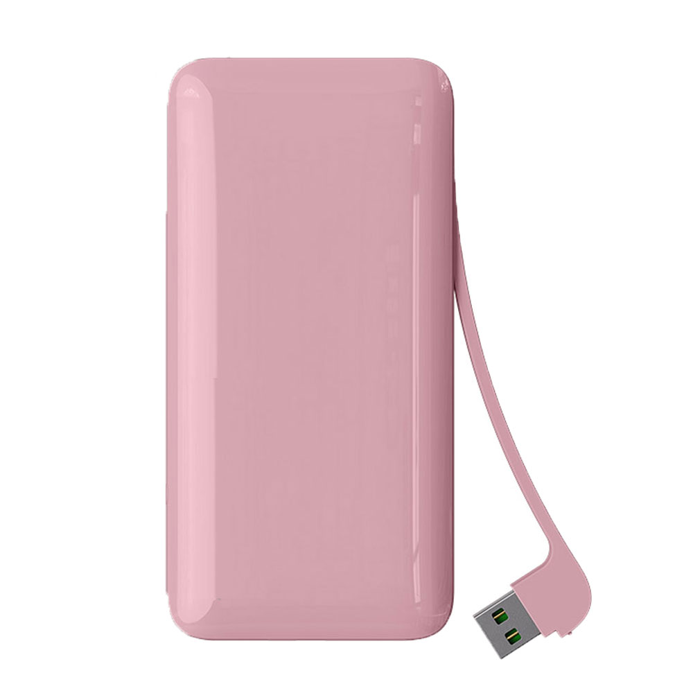 Mini Portátil 10000Mah 2 Em 1 Wired Porta USB Banco De Potência Com Cabo De Carregamento Relâmpago