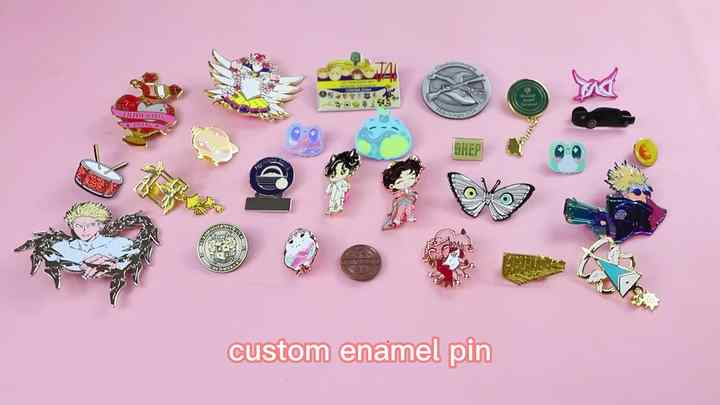 Free Sample Design Custom logo Metal Enamel Pins Bulk Metal Hard Badges ...