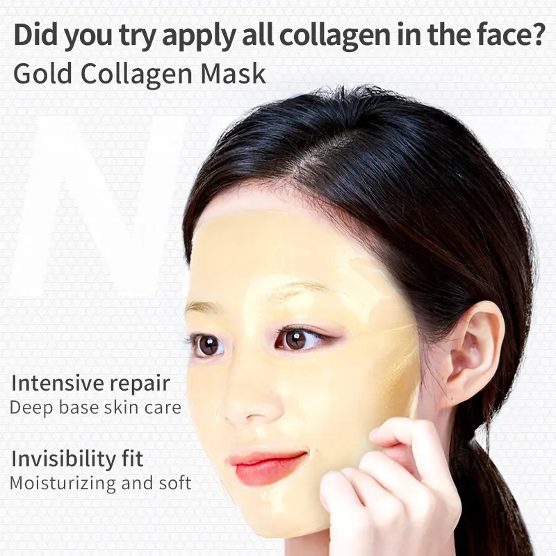 Face Sheet Mask Custom Private Label Facial Moisturizing Peel Off Exfoliating 24K Gold Gel Crystal Collagen Face Mask