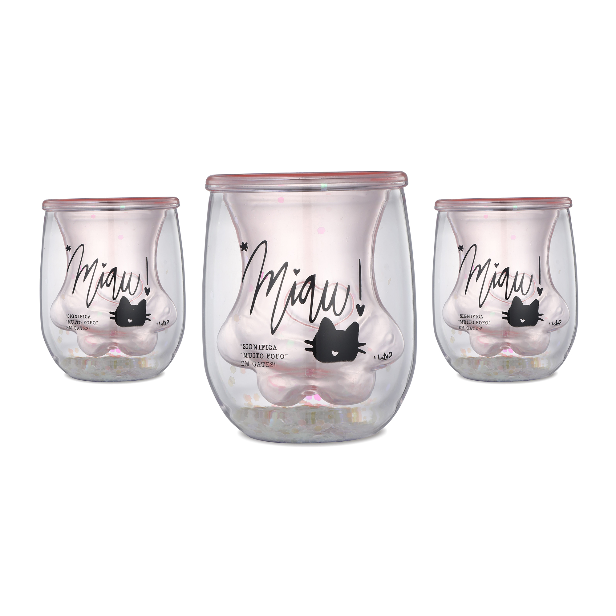 Не содержит Бисфенол А ясно PCTG с двойными стенками обувь с принтом «кошачий коготь» кружки пластиковые кошачий коготь стакан