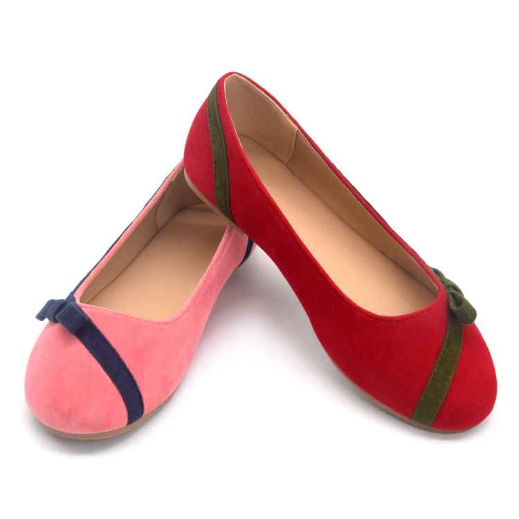 2021 new look fashion children shoes girl kids microfiber material bow dress ballerinas