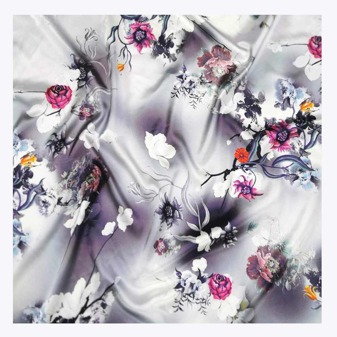 soft fabric Big wave point style silk velvet fabric cheongsam fabric, jacquard velvet flower fabric translucent fabric