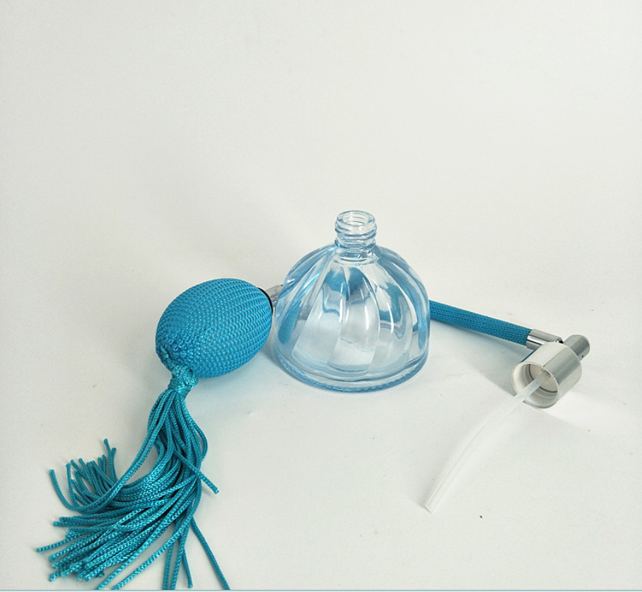 100ml gas bag with pink air ball spray ball shape glass perfume bottle