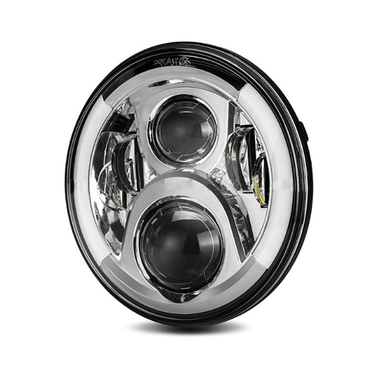 Лидер продаж, автомобильная светодиодная фара 7 дюймов, мотоциклетная фара, Круглая 7 дюймов (w), дальномер jk, светодиодные ангельские глазки, поворотный свет, фара