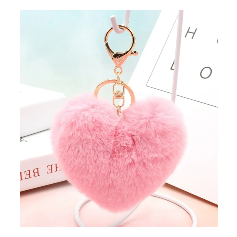 Брелок с розовой лентой с помпоном для губ