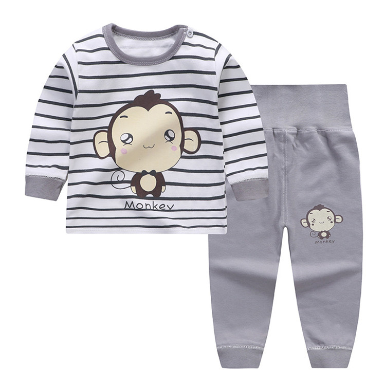 Удобная одежда для сна из хлопка с рисунком для малышей; Комплекты для малышей из двух предметов; Домашняя одежда на заказ