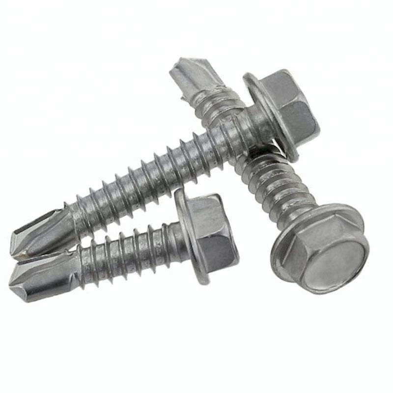 din 7504 316 stainless steel self drilling screw with rubber washer