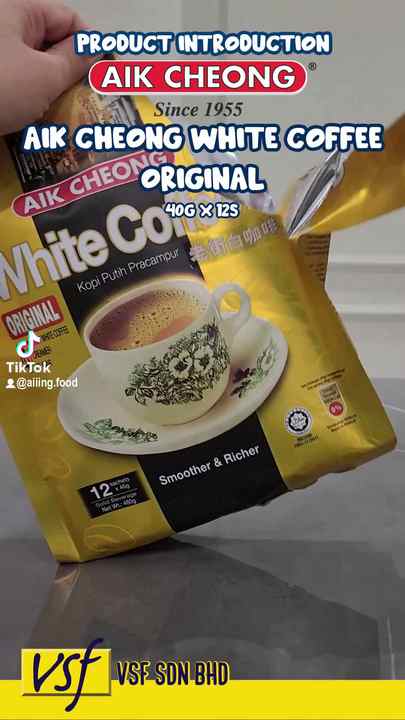 Aik Cheong White Coffee Original 40g x 12s x 24 Pkts - Halal