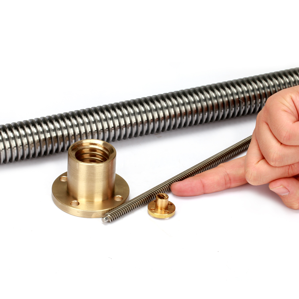 Tr12 Tr12x12 trapezoidal lead screw 12mm diameter 12mm lead with brass nut
