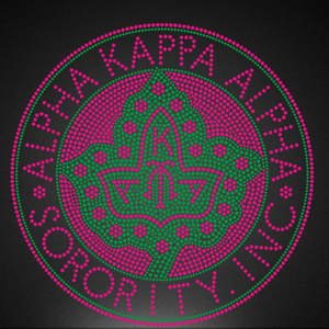 Sorority Alpha Kappas AKA Rhinestone Transfer Iron On Crystal Motif