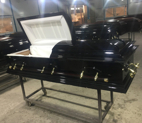 自治领黑色棺材中国棺材制造木棺材