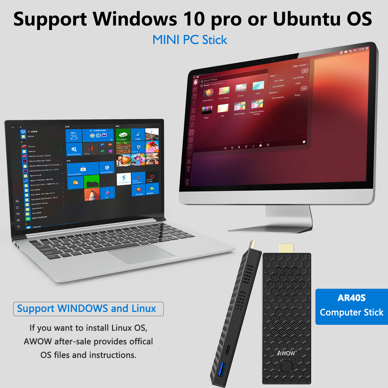 Cheap Price Cooling Fan Intel Dual Core  N4000/N4100 Windows10 Pocket Computer MINI PC Stick