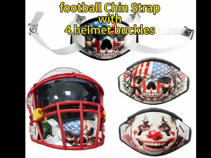 Football Helmet Chin Strap With Hard Shell - Adjustable, Quick-Release Buckles, EVA Padding For Youth & Adult-1037539