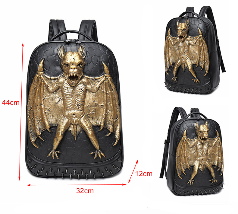 bat traveler's backpack 3N2 Full Count Bag Blue Backpack The bag comes with a large zip 3D Stereoscopic Bat Backpack Black