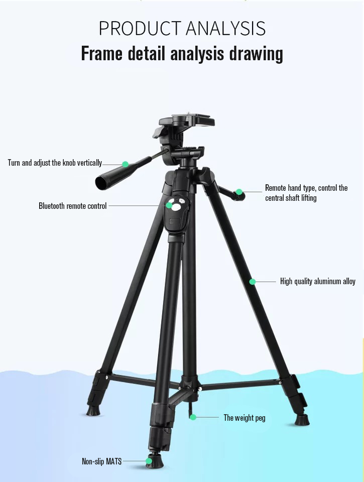Factory Direct price lightweight camera mobile phone mini 3388 aluminum tripod stand and tripod