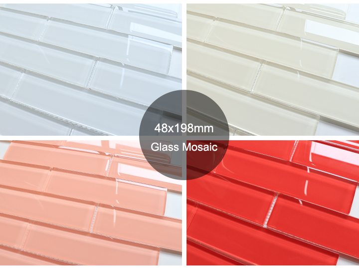 48*148mm Kitchen Wall Glazed Glass Mosaic Backsplashes Tile