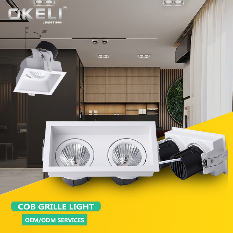 OKELI High quality surface mounted led ceiling grille light angle adjustable grille spotlight