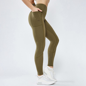 Wholesale Fitness Leggings with pocket Sports Pants Workout Slacks for women with phone pocket Yoga Leggings Gym Pants