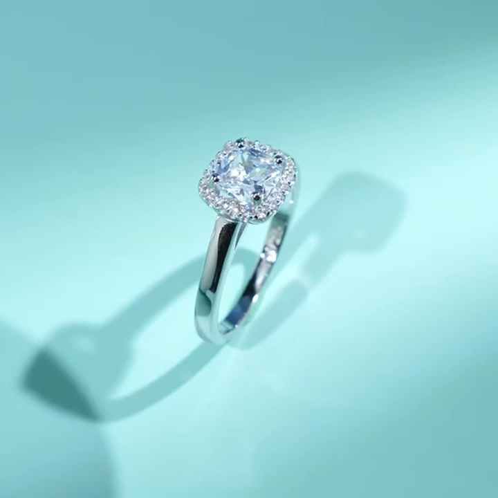 Customized 925 Sterling Silver Cubic Zirconia Bridal Diamond Ring