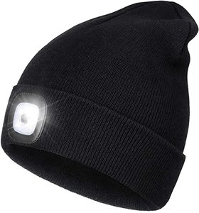 Camping Auto Repair Unisex Warm Winter Knitted Beanie Hat with LED Flashlight for Walking at Night Biking Shenjia LED Lighted Beanie Hat USB Rechargeable 4 LED Headlamp Cap Hiking