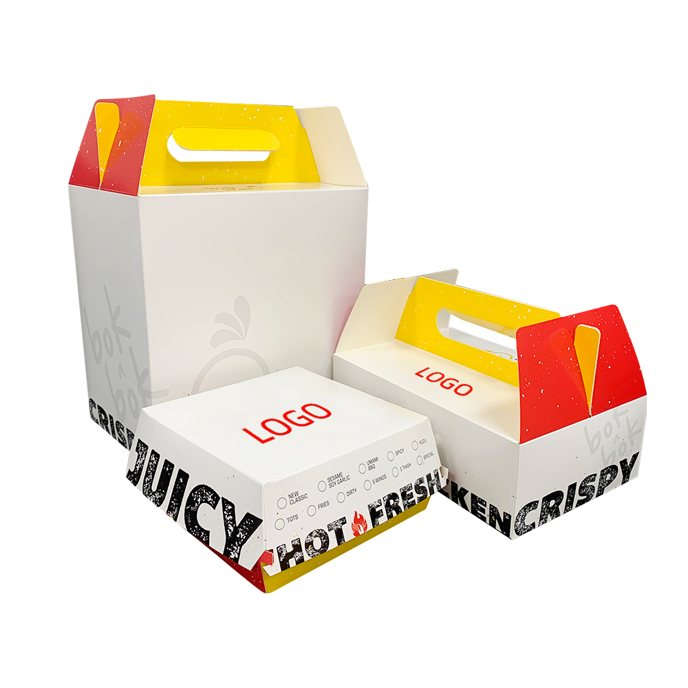 Белая биоразлагаемая коробка для картофеля фри, гамбургеров, упаковка, картонная упаковочная коробка для бургеров с принтом на заказ