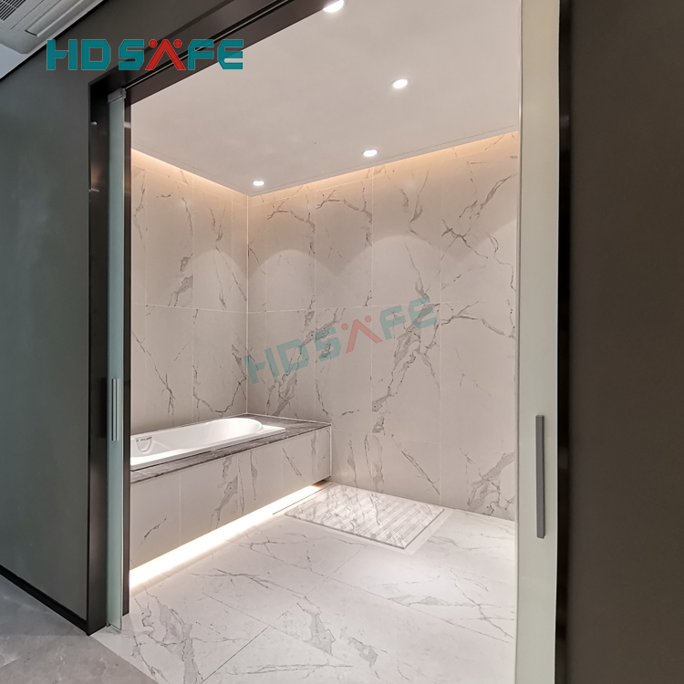 Cierre suave sincronizado sin marco de vidrio de bolsillo Sistema de puerta corredera