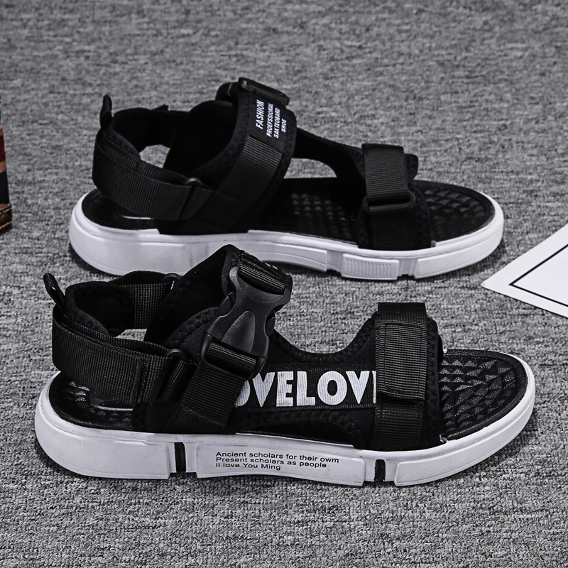 2020 г., модные летние мужские сандалии с плоской пряжкой и логотипом на заказ