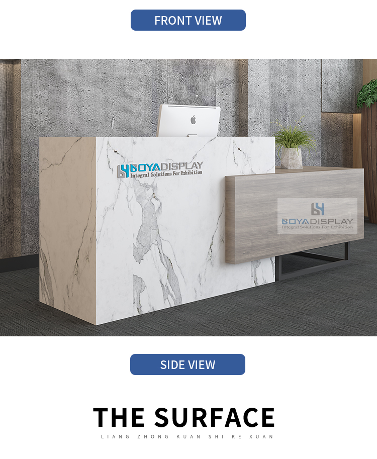 New Design Professional office beauty salon reception table clinic white front reception desk
