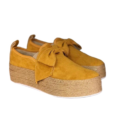 Женская обувь на платформе с бантиком из пеньковой веревки, новый дизайн 2020