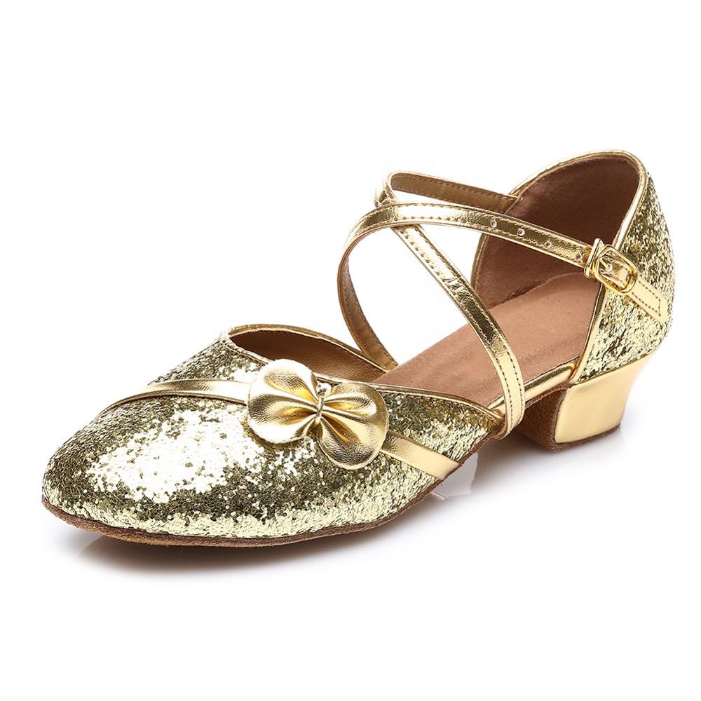 607 классический стиль блестящие танцевальные туфли Детские бальные туфли женские латинские танцевальные туфли блестящие