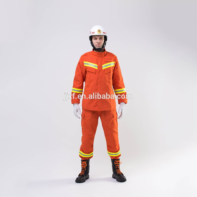 100 Pure Cotton Anti Fire Suit With Reflective Tape 50 mm Firemen Suit