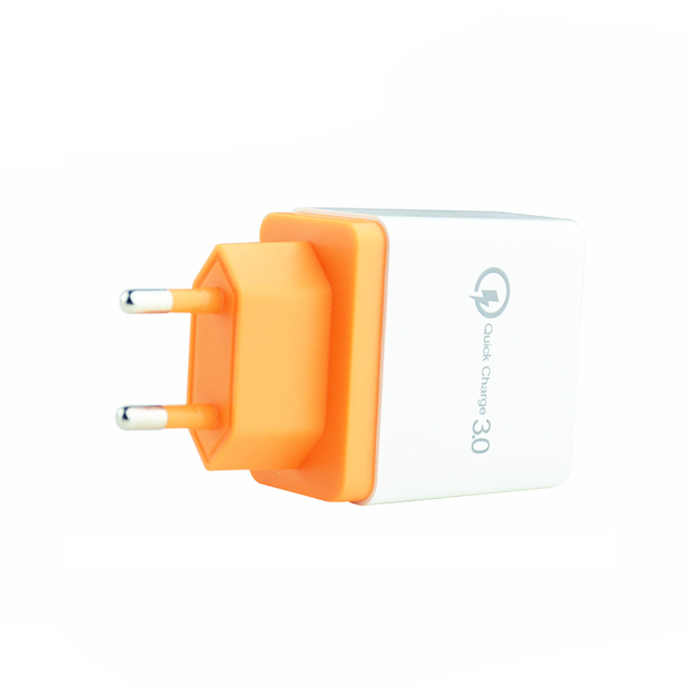 Сетевое зарядное устройство SIPU оранжевое с 3 usb-портами и поддержкой быстрой зарядки