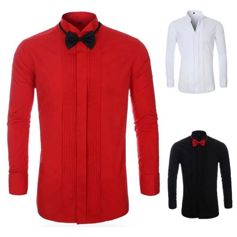 Мужская рубашка под смокинг с французскими манжетами, большие размеры