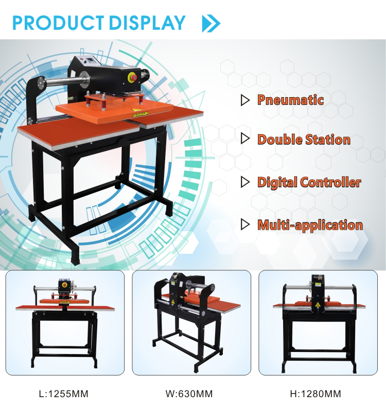 Pneumatic dual station t-shirt  heat press machine Semi-automatic Sublimation Machine