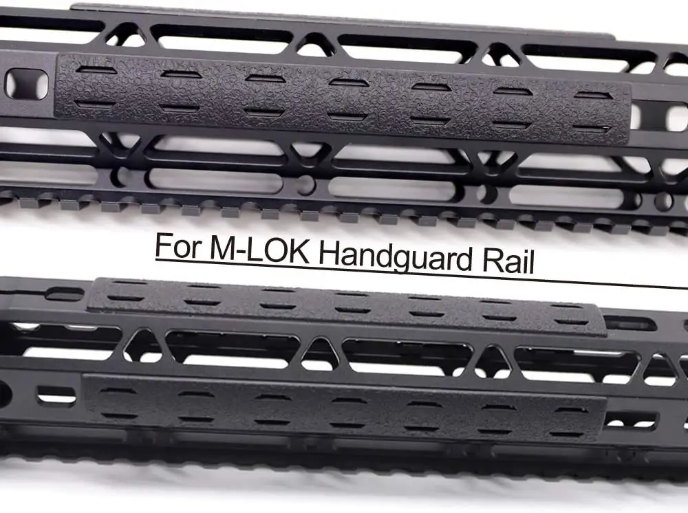 Aplus 5-pack optional FDE/Black Heat Resistant Non-slip M-LOK Handguard Protector Rubber Rail Cover Fits MLOK cutout