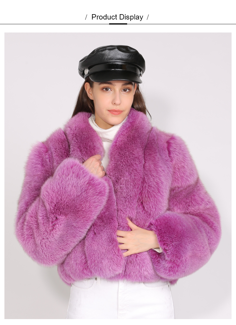 狐狸毛皮奢华女装冬季保暖柔软真正的狐狸毛皮大衣女士天然狐狸毛皮