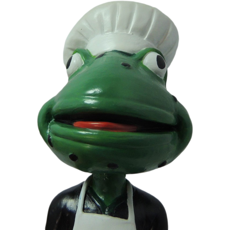 批发定制厨师青蛙摇头青蛙煮雕像动物树脂工艺雕塑家庭和办公室装饰