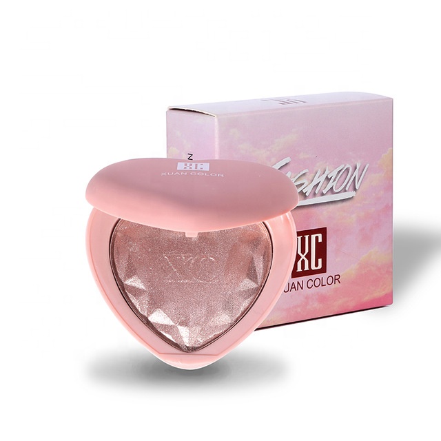 Горячая Распродажа 3 вида цветов уход за кожей лица макияж 3D эффект высокого пигмент в форме сердца Хайлайтер для макияжа, прессованная пудра с зеркалом