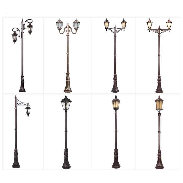 Hot sale antique vintage outdoor street lamp cast aluminum garden lamp post classic garden lights street light