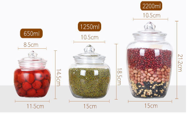 Glass Mason Jar Fruit Canning Jar with Lid Wide Mouth canning glass jars