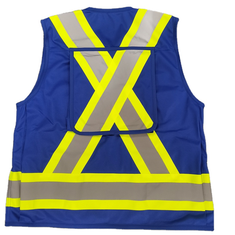 Polyester heavy duty Blue vest Surveyor's /Supervisor's Safety Vest