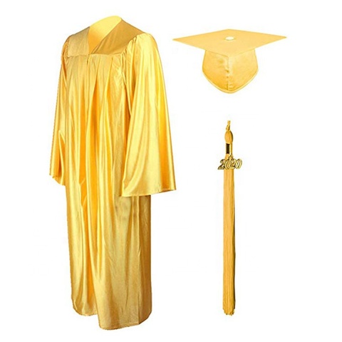 American Style Graduation Gown and Cap Shiny