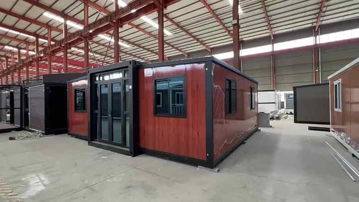 40ft Prefab Foldable Expandable House 2 Bedroom Glass Curtain Wall ...
