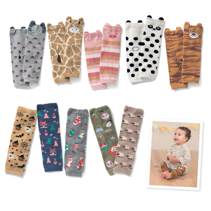MIA Baby Leg Warmers Winter Kids Knee Pads Cartoon Toddler giraffe Boy Girl Safety Crawling Newborn Knitted Leggings